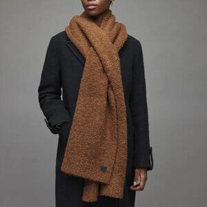 AllSaints Darby Oversize Knit Blanket Scarf in Butterscotch Scarf NWOT